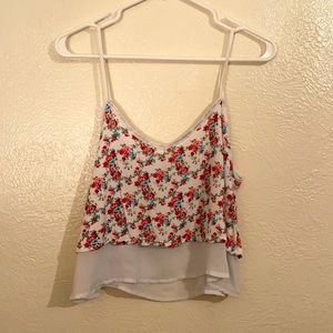 Layered floral crop top